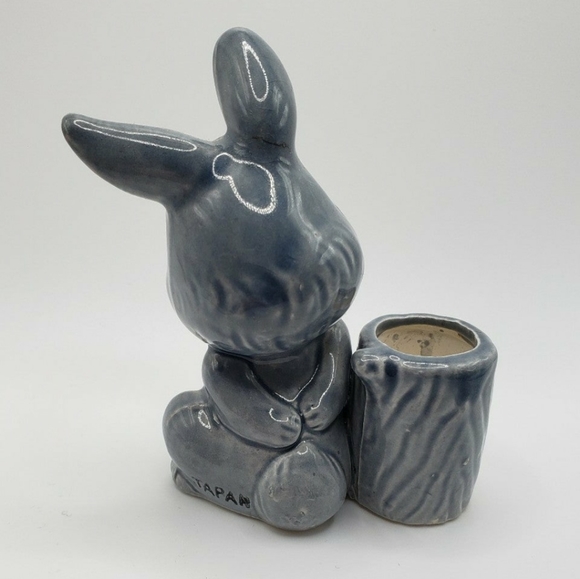 Vintage Ceramic Bunny Rabbit Kitchy Toothpick Holder - Picture 3 of 5